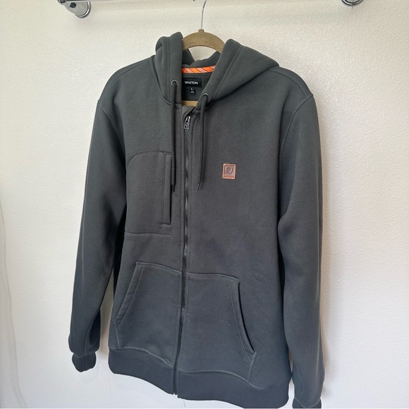 Brixton Men's Builders Charcoal Zip-Up Hoodie - Picture 5 of 8